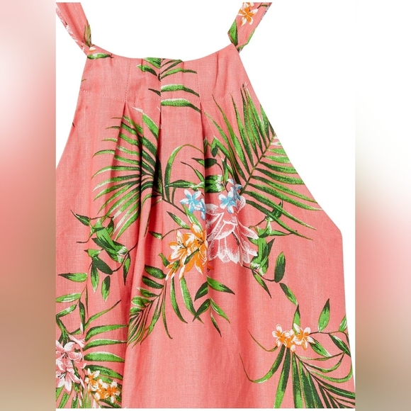 28 Palms Tropical Coral Linen Halter Dress. Size Large. Dress is lined. - Picture 4 of 10